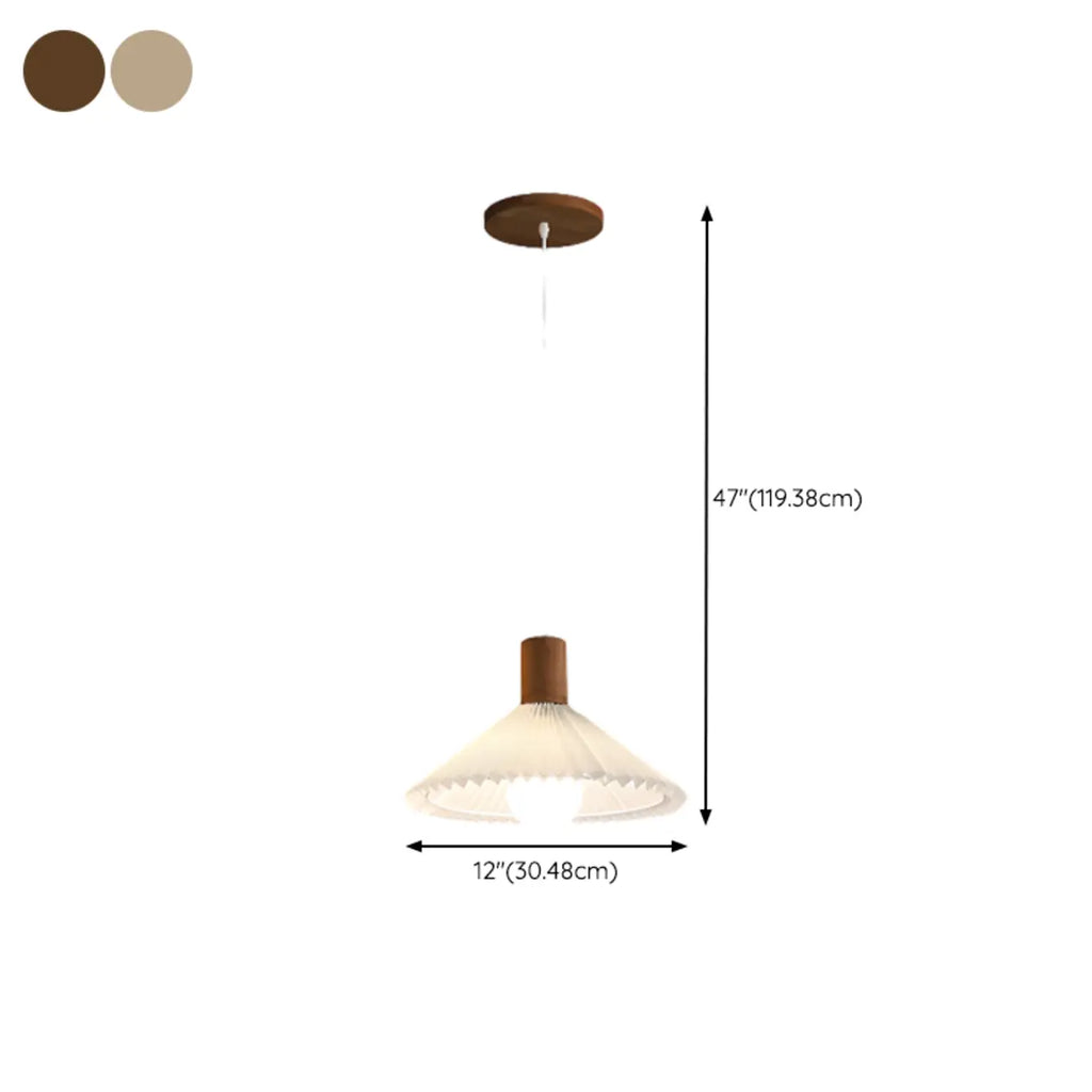 Suspension plissée beige moderne pour salle à manger