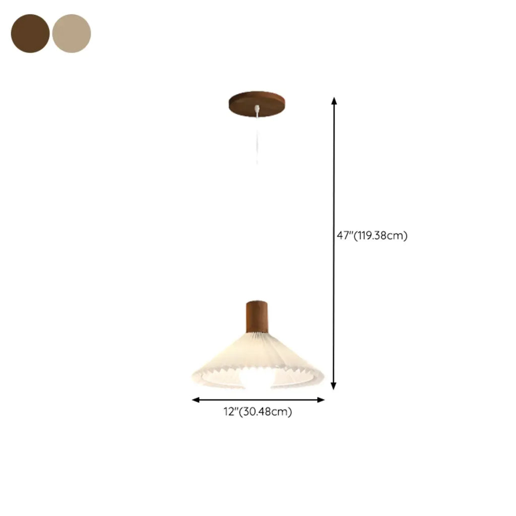 Suspension plissée beige moderne pour salle à manger