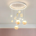 Suspension lumineuse Glam LED Planet à 7 lumières pour chambre d'enfant