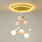 Suspension lumineuse Glam LED Planet à 7 lumières pour chambre d'enfant