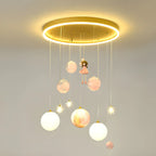 Suspension lumineuse Glam LED Planet à 7 lumières pour chambre d'enfant