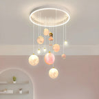 Suspension lumineuse Glam LED Planet à 7 lumières pour chambre d'enfant