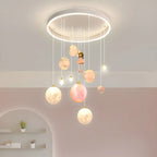 Suspension lumineuse Glam LED Planet à 7 lumières pour chambre d'enfant