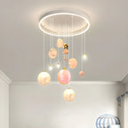 Suspension lumineuse Glam LED Planet à 7 lumières pour chambre d'enfant