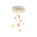 Suspension lumineuse Glam LED Planet à 7 lumières pour chambre d'enfant