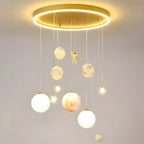 Suspension lumineuse Glam LED Planet à 7 lumières pour chambre d'enfant