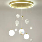 Suspension lumineuse Glam LED Planet à 7 lumières pour chambre d'enfant