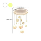 Suspension lumineuse Glam LED Planet à 7 lumières pour chambre d'enfant