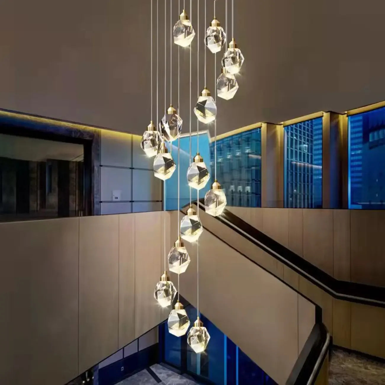 Lustre suspendu moderne en cristal de verre et LED pour la maison