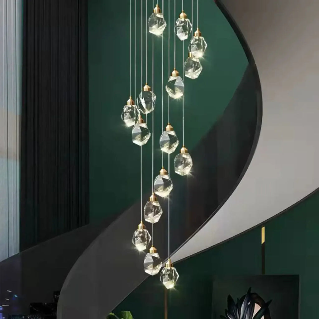 Lustre suspendu moderne en cristal de verre et LED pour la maison