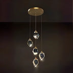Lustre suspendu moderne en cristal de verre et LED pour la maison