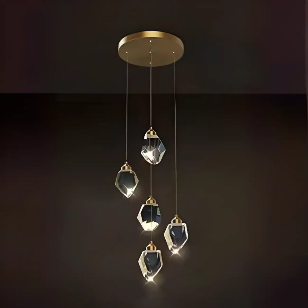 Lustre suspendu moderne en cristal de verre et LED pour la maison