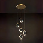 Lustre suspendu moderne en cristal de verre et LED pour la maison