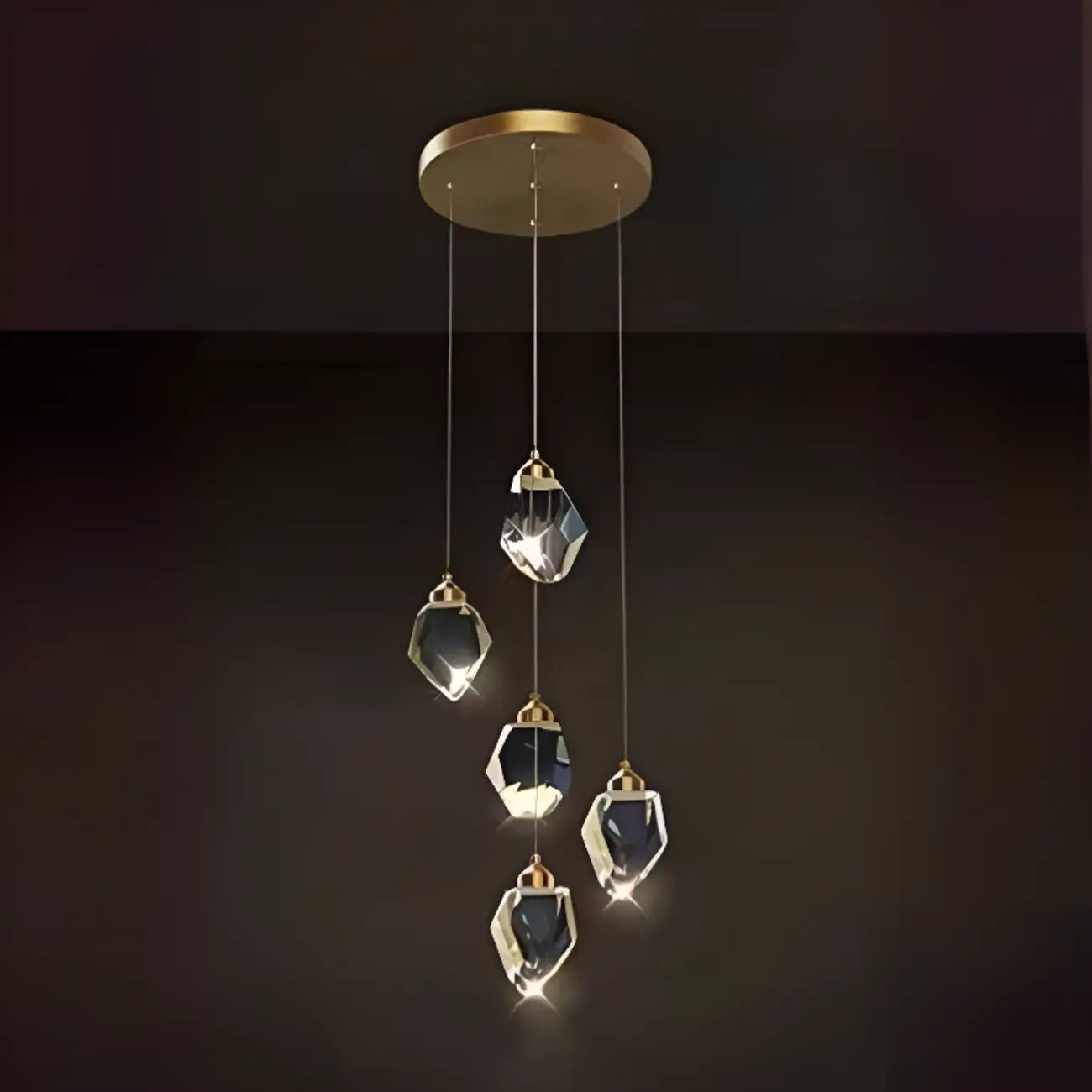 Lustre suspendu moderne en cristal de verre et LED pour la maison