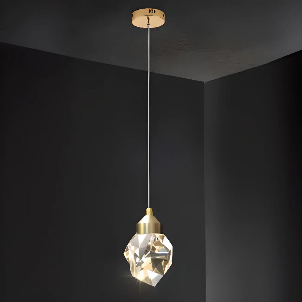 Lustre suspendu moderne en cristal de verre et LED pour la maison
