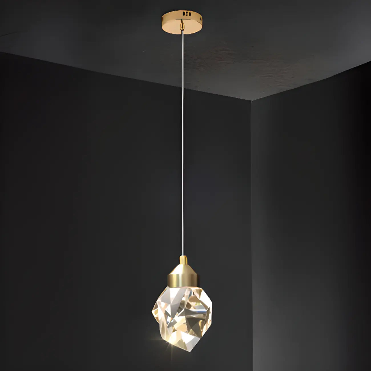 Lustre suspendu moderne en cristal de verre et LED pour la maison
