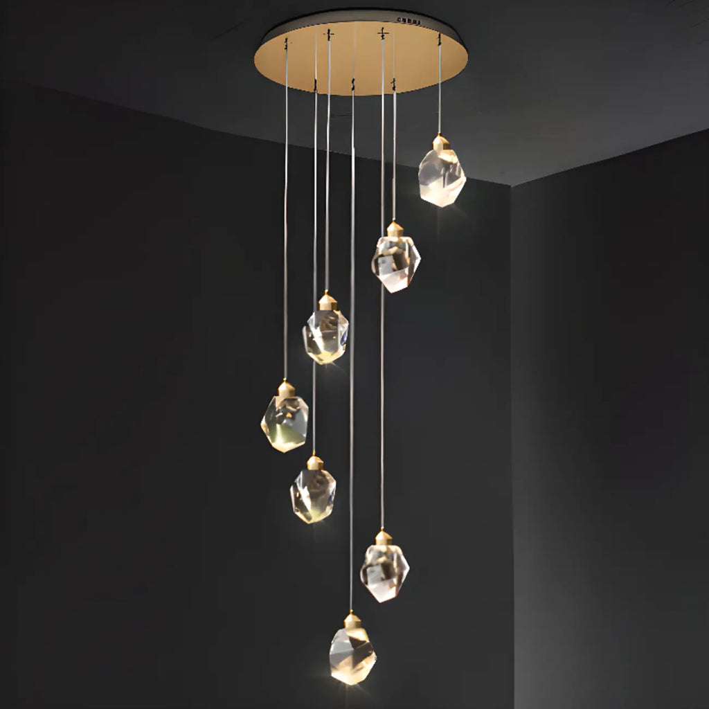 Lustre suspendu moderne en cristal de verre et LED pour la maison