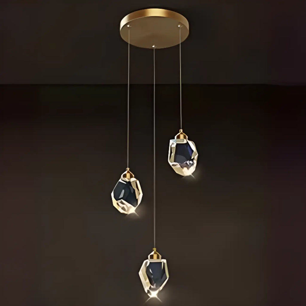 Lustre suspendu moderne en cristal de verre et LED pour la maison