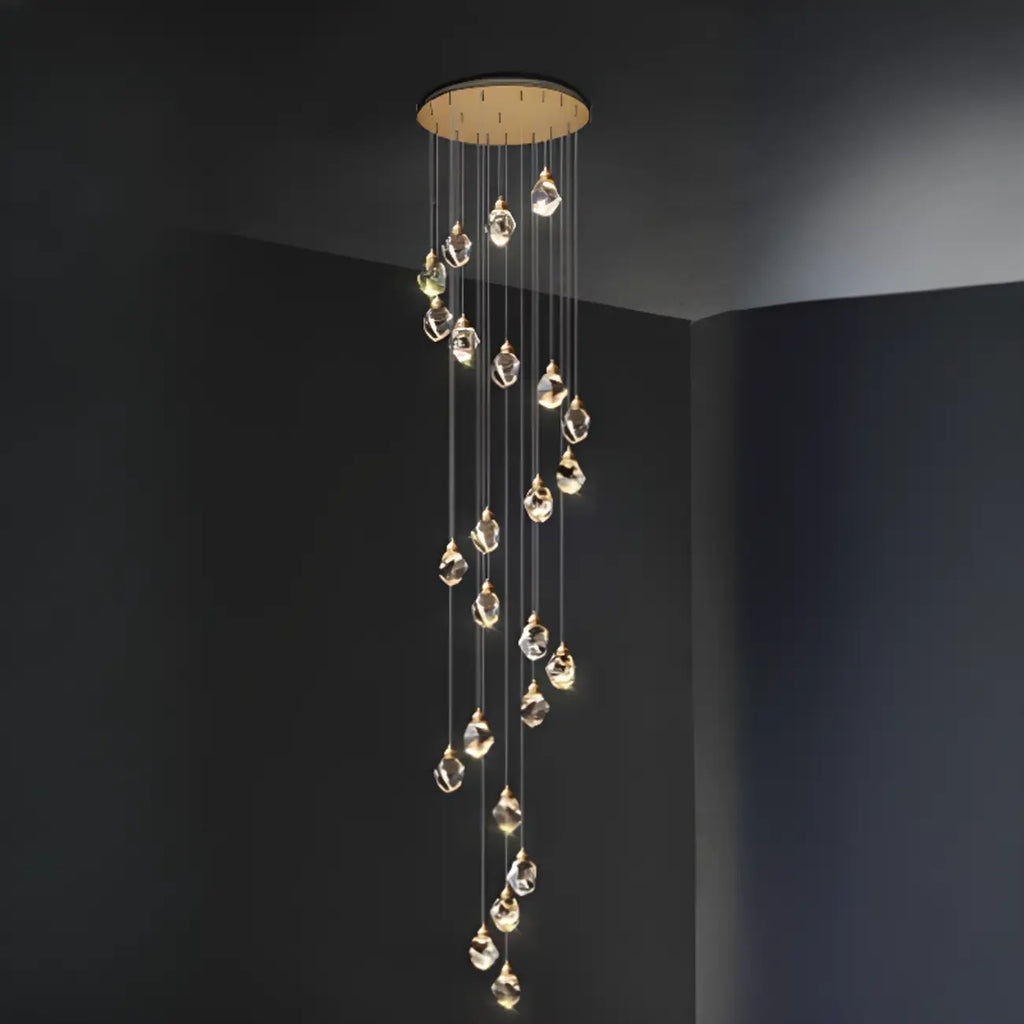 Lustre suspendu moderne en cristal de verre et LED pour la maison