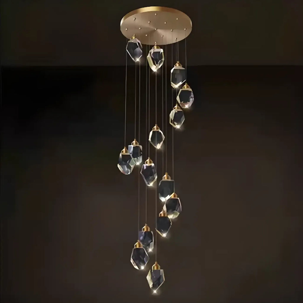 Lustre suspendu moderne en cristal de verre et LED pour la maison
