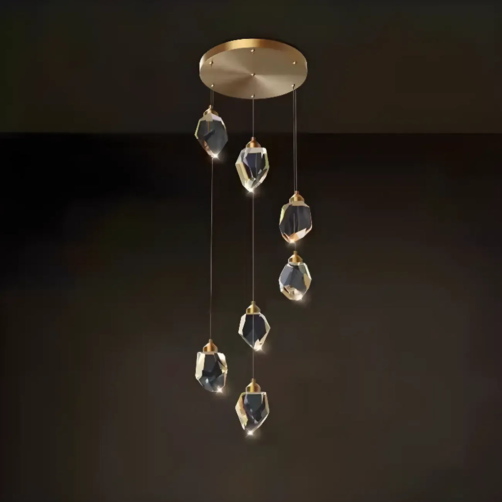 Lustre suspendu moderne en cristal de verre et LED pour la maison