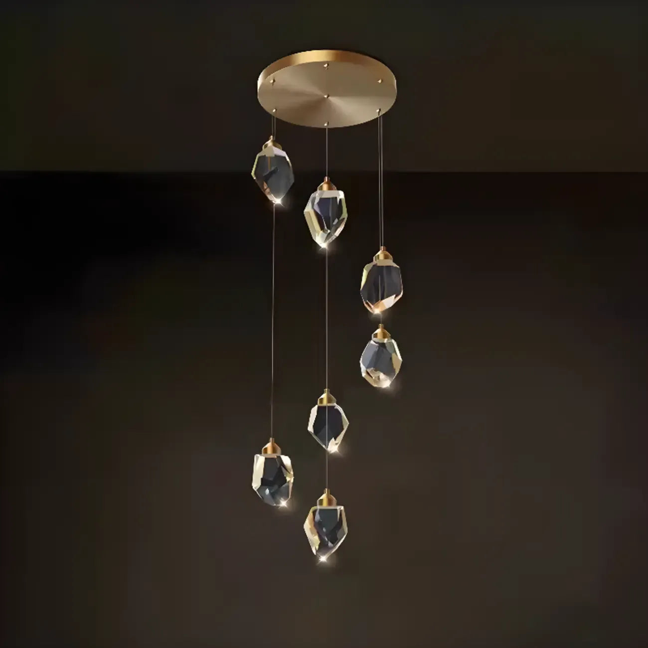 Lustre suspendu moderne en cristal de verre et LED pour la maison
