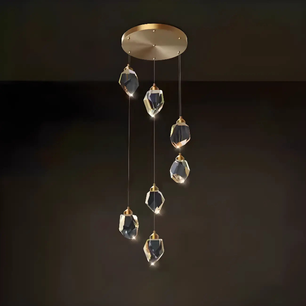 Lustre suspendu moderne en cristal de verre et LED pour la maison