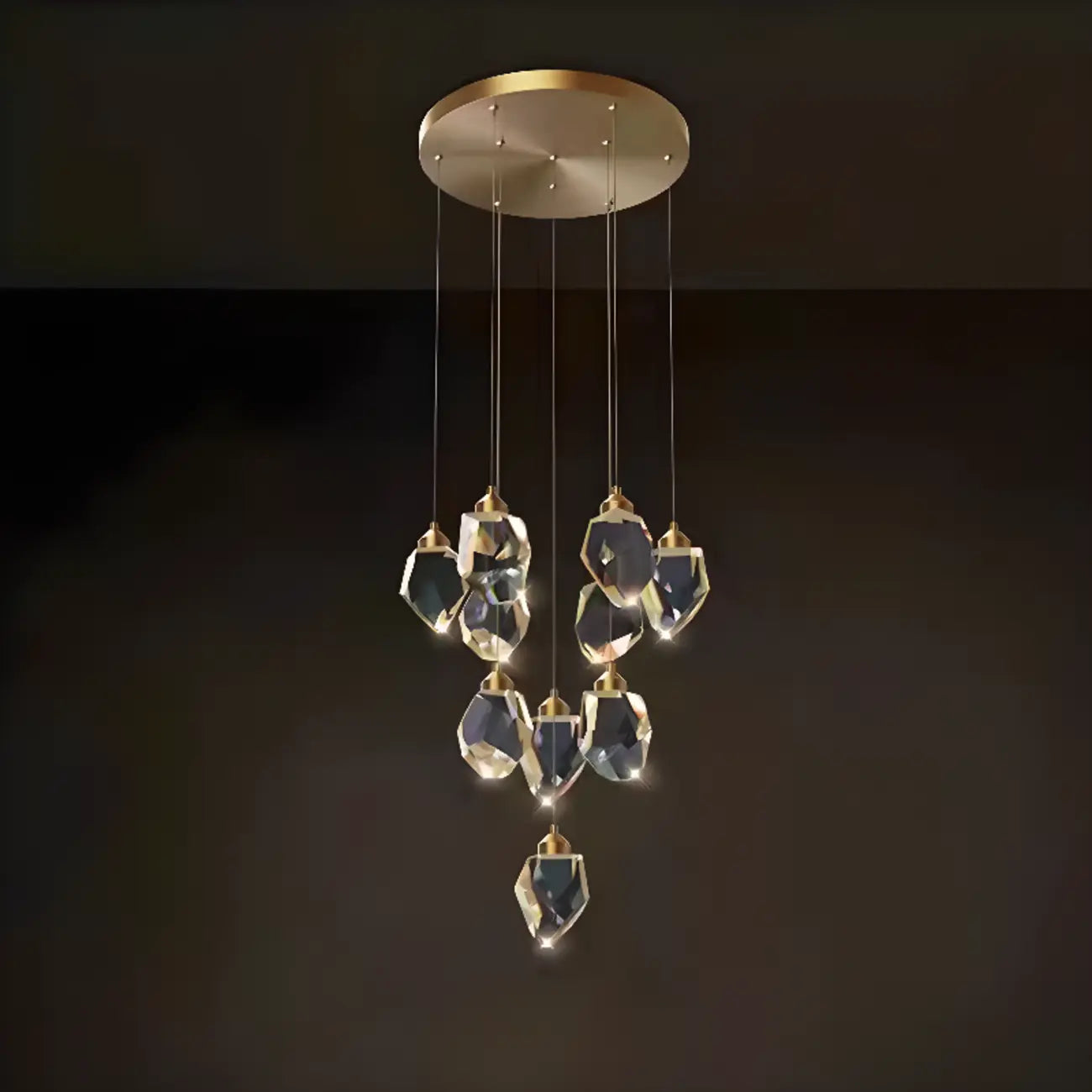 Lustre suspendu moderne en cristal de verre et LED pour la maison