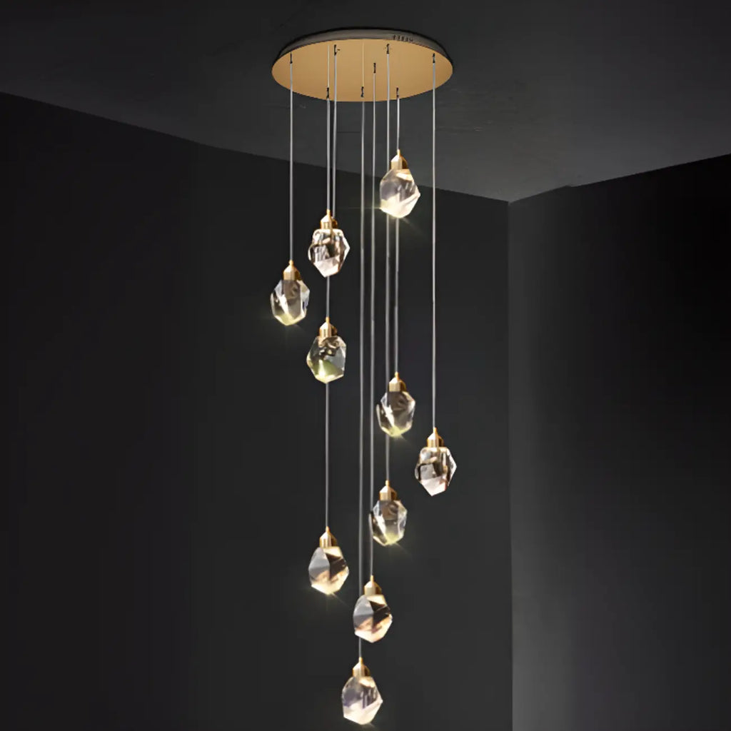 Lustre suspendu moderne en cristal de verre et LED pour la maison