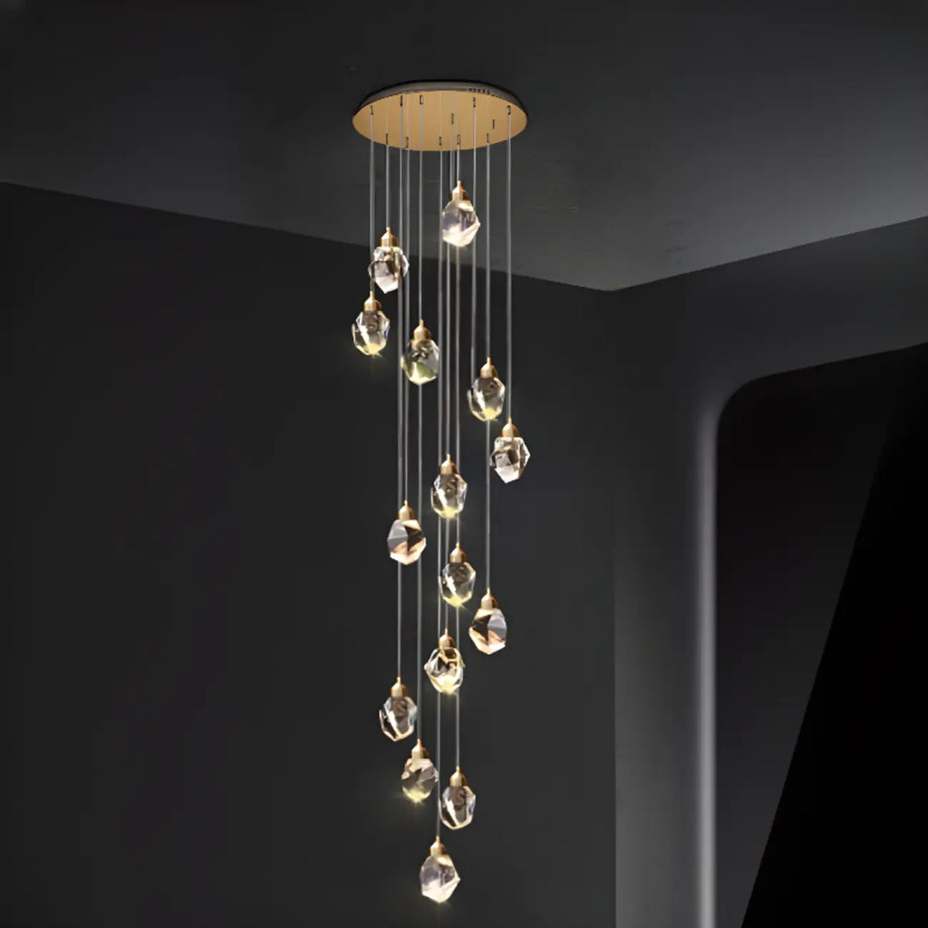 Lustre suspendu moderne en cristal de verre et LED pour la maison