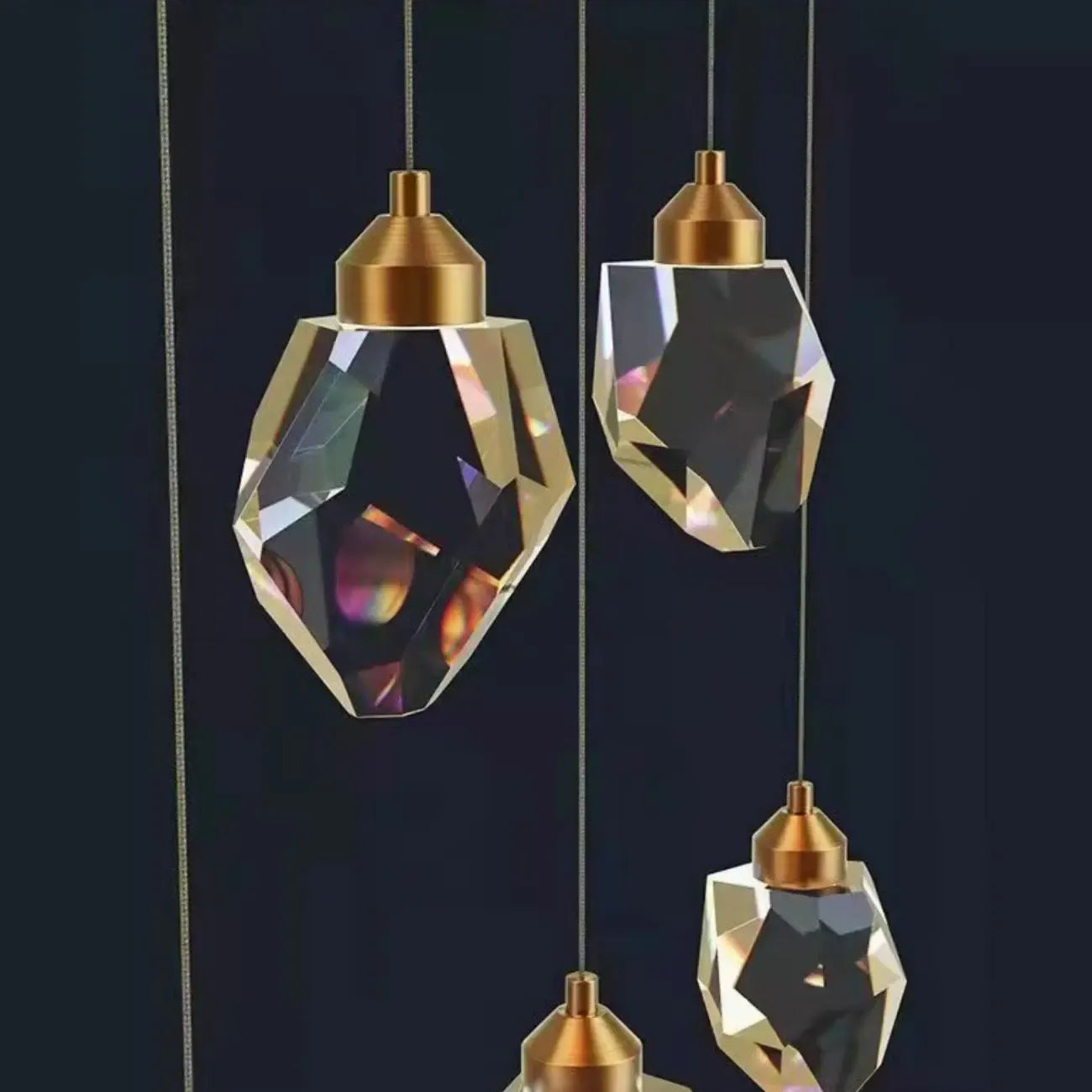 Lustre suspendu moderne en cristal de verre et LED pour la maison