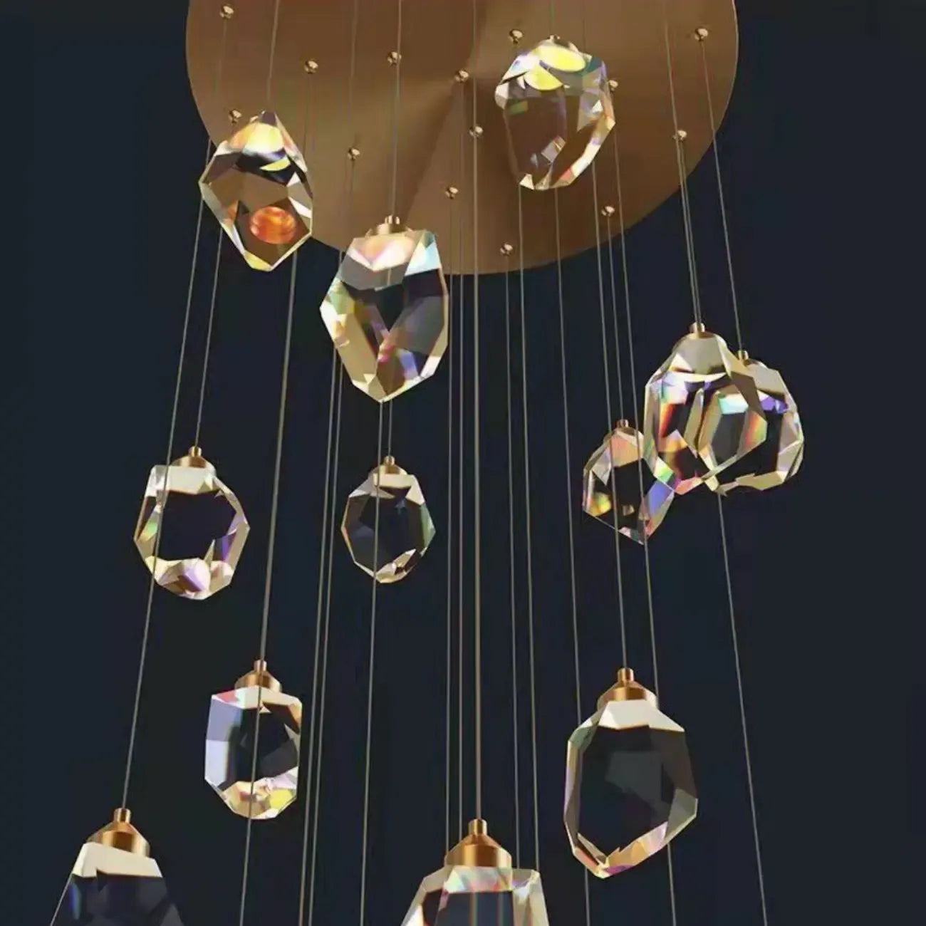 Lustre suspendu moderne en cristal de verre et LED pour la maison