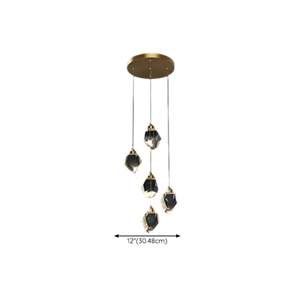 Lustre suspendu moderne en cristal de verre et LED pour la maison