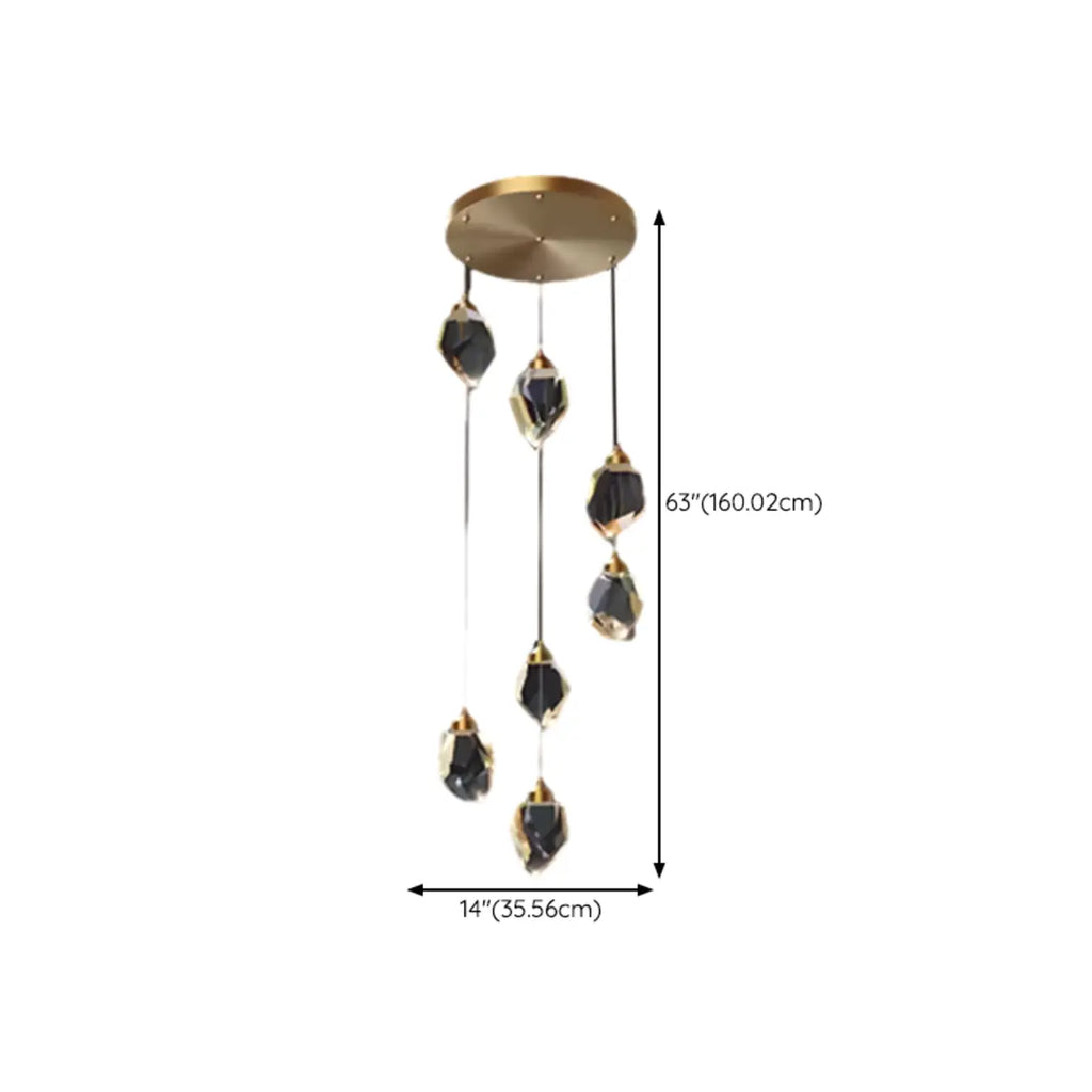 Lustre suspendu moderne en cristal de verre et LED pour la maison
