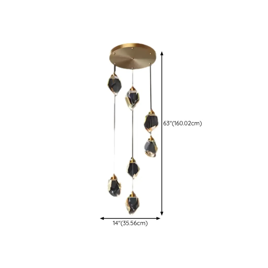 Lustre suspendu moderne en cristal de verre et LED pour la maison