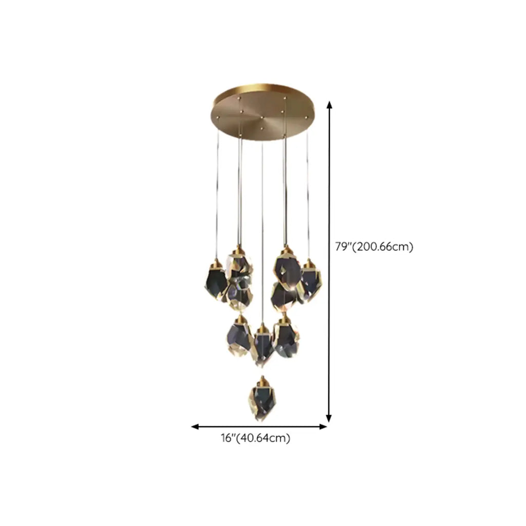 Lustre suspendu moderne en cristal de verre et LED pour la maison