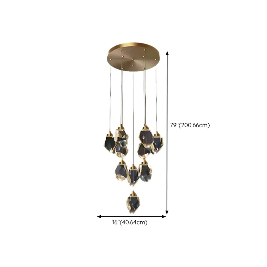 Lustre suspendu moderne en cristal de verre et LED pour la maison