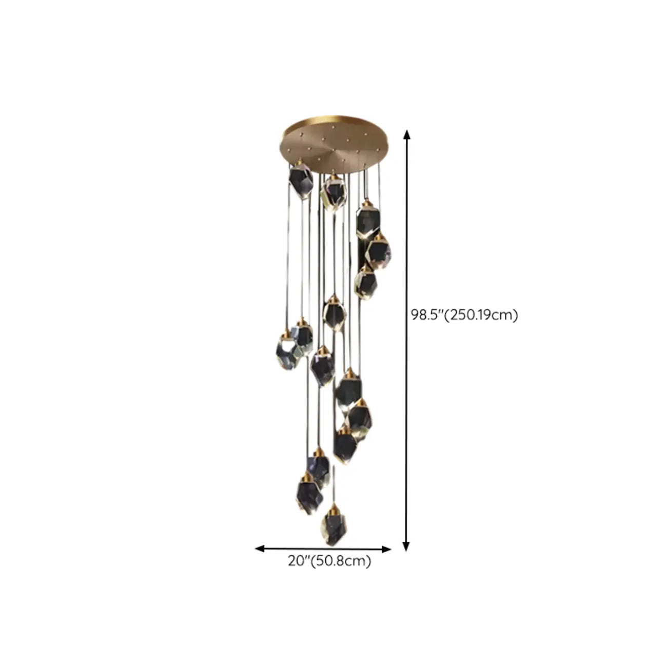 Lustre suspendu moderne en cristal de verre et LED pour la maison