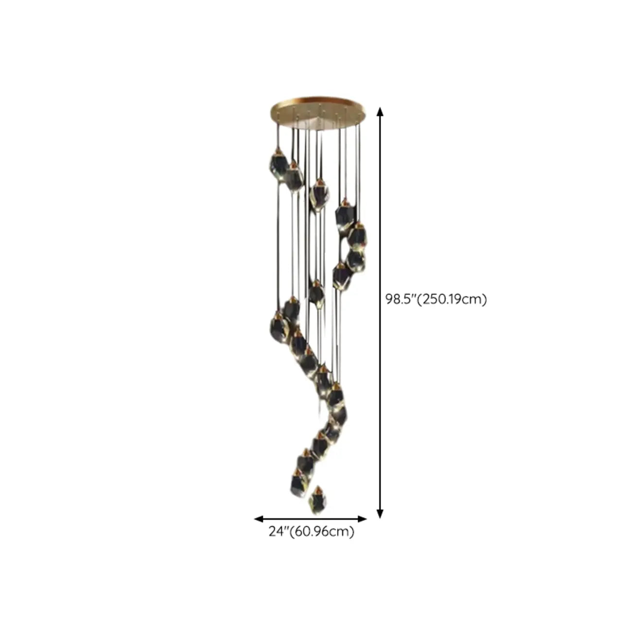 Lustre suspendu moderne en cristal de verre et LED pour la maison