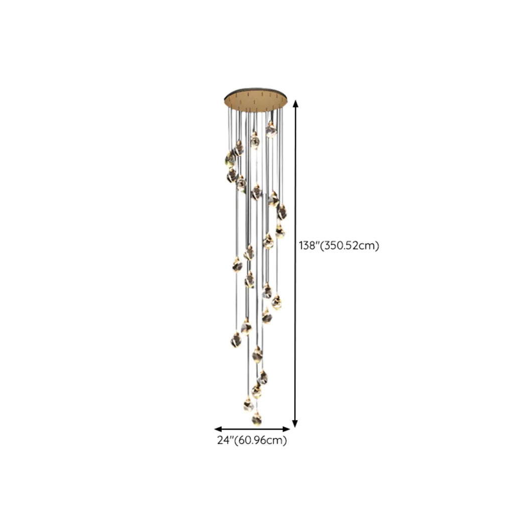 Lustre suspendu moderne en cristal de verre et LED pour la maison