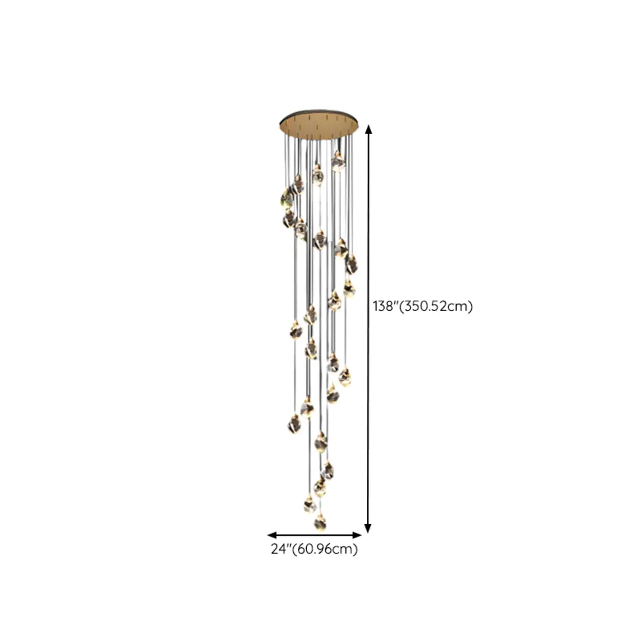 Lustre suspendu moderne en cristal de verre et LED pour la maison
