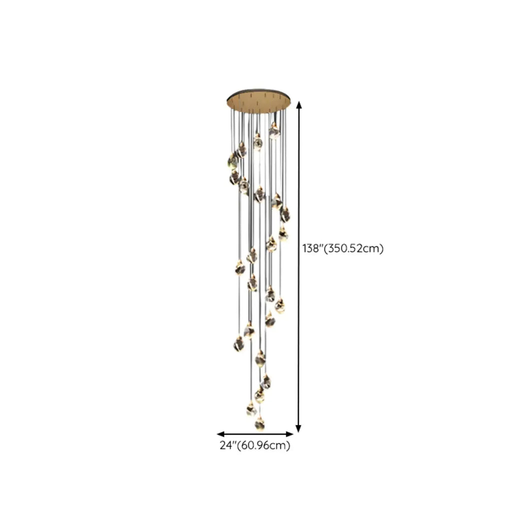Lustre suspendu moderne en cristal de verre et LED pour la maison