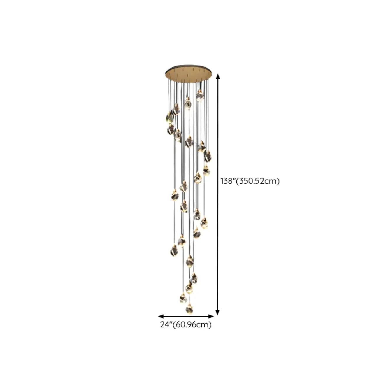 Lustre suspendu moderne en cristal de verre et LED pour la maison
