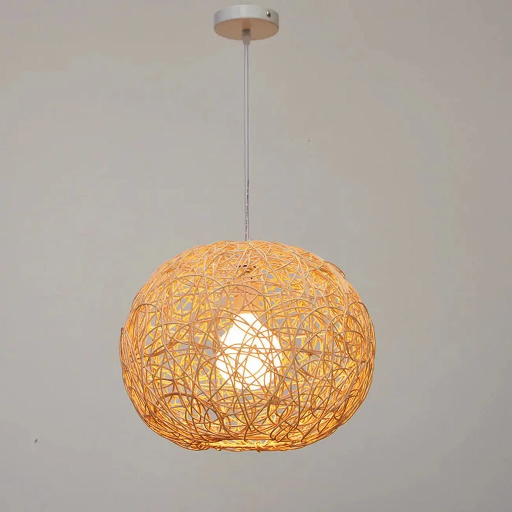 Suspension lumineuse glamour en tissu tissé pour la décoration du salon