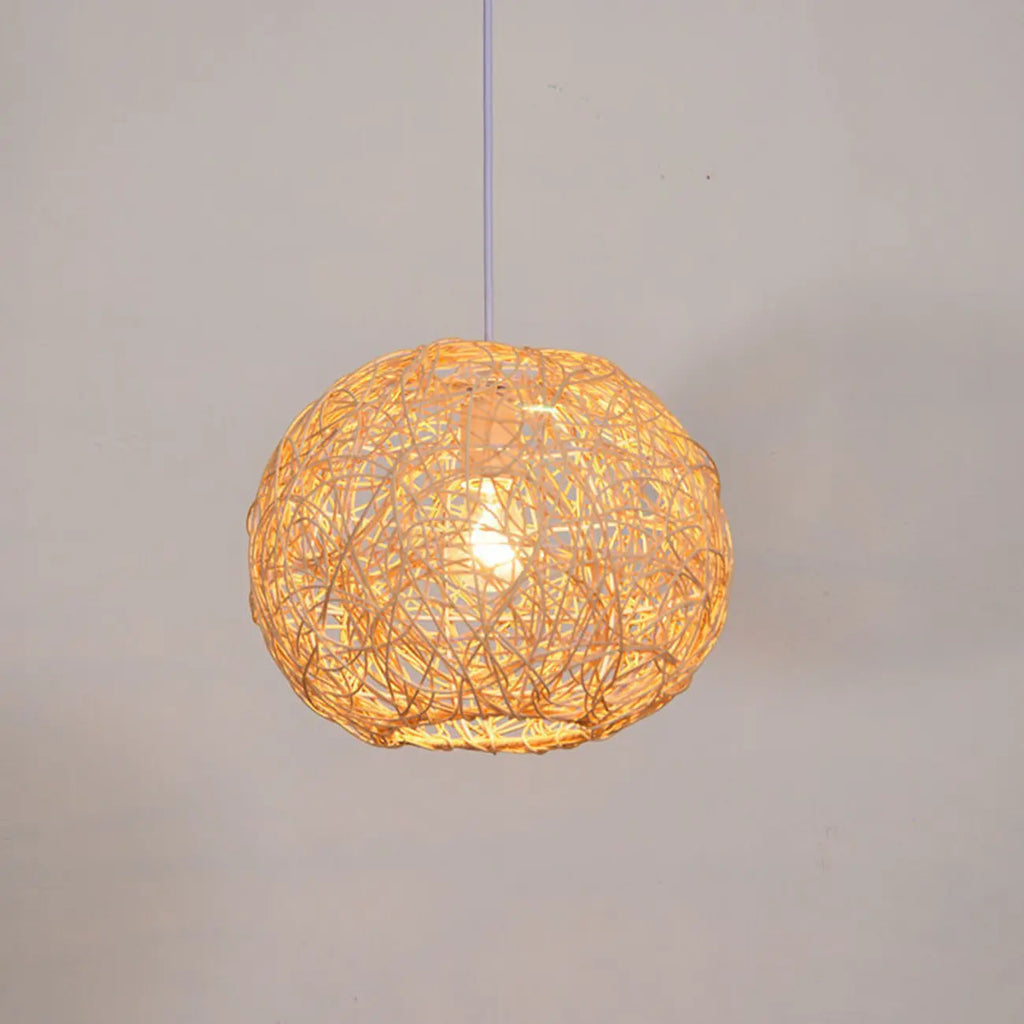 Suspension lumineuse glamour en tissu tissé pour la décoration du salon