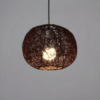 Suspension lumineuse glamour en tissu tissé pour la décoration du salon