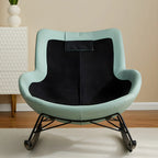 Fauteuil à bascule moderne en cuir bleu pour intérieur