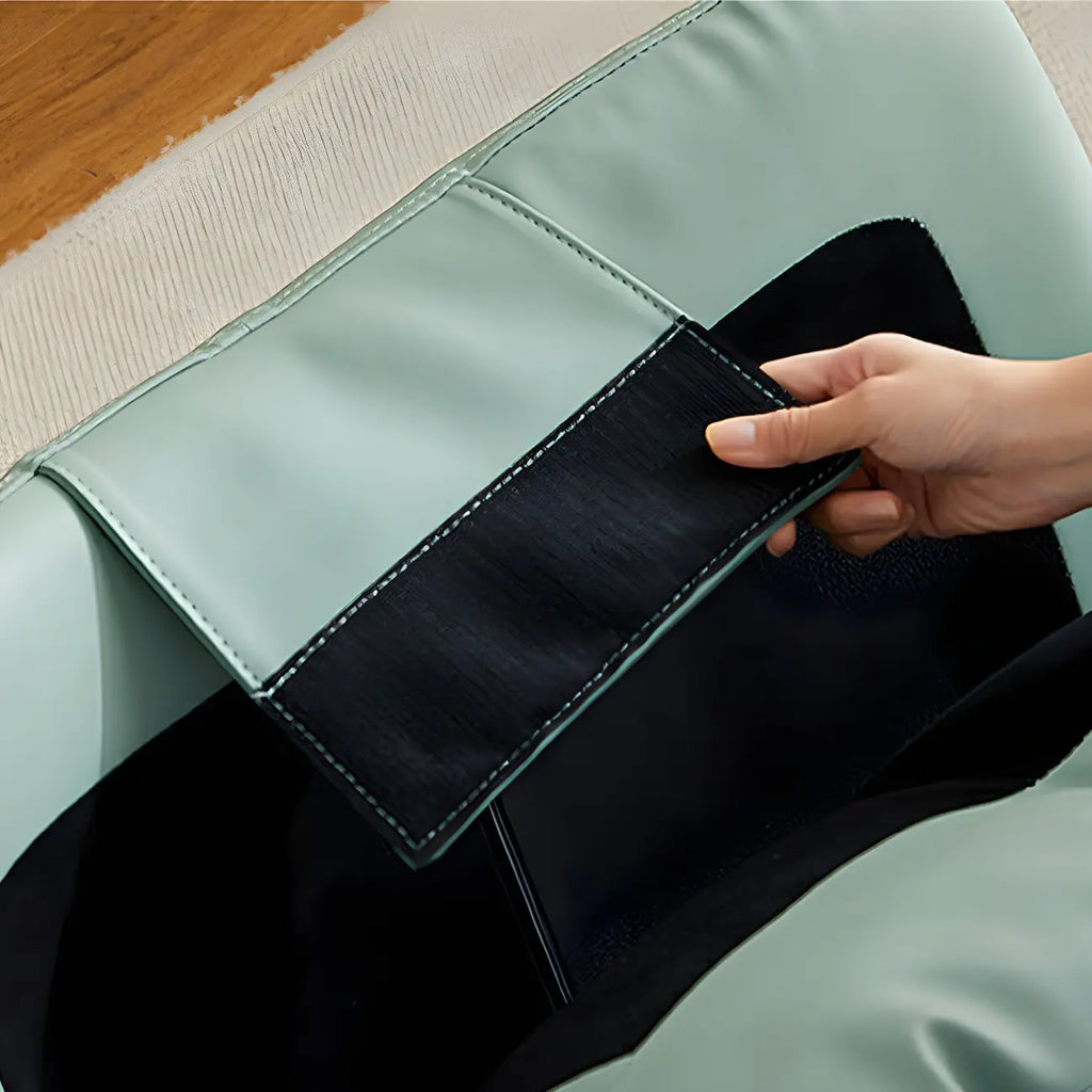 Fauteuil à bascule moderne en cuir bleu pour intérieur