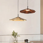 Suspension ronde classique en bois avec abat-jour pour la maison