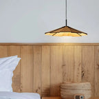 Suspension ronde classique en bois avec abat-jour pour la maison